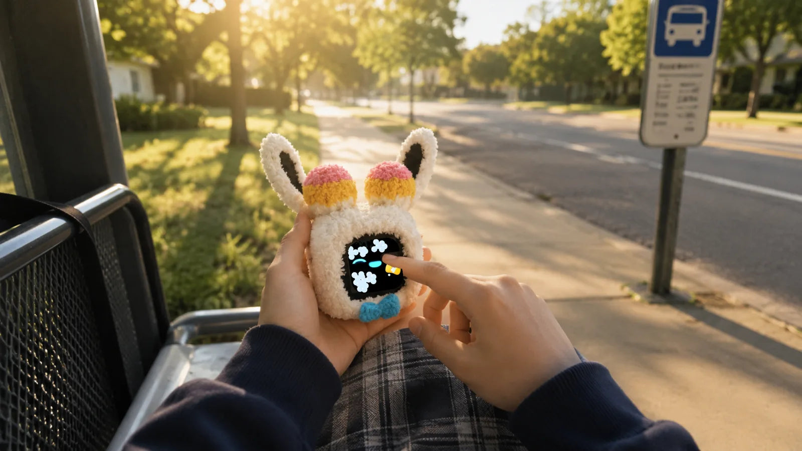 Cleaning EGGI while waiting for the bus
