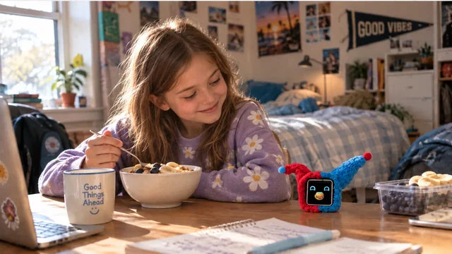 EGGI sharing a growing-up moment at breakfast